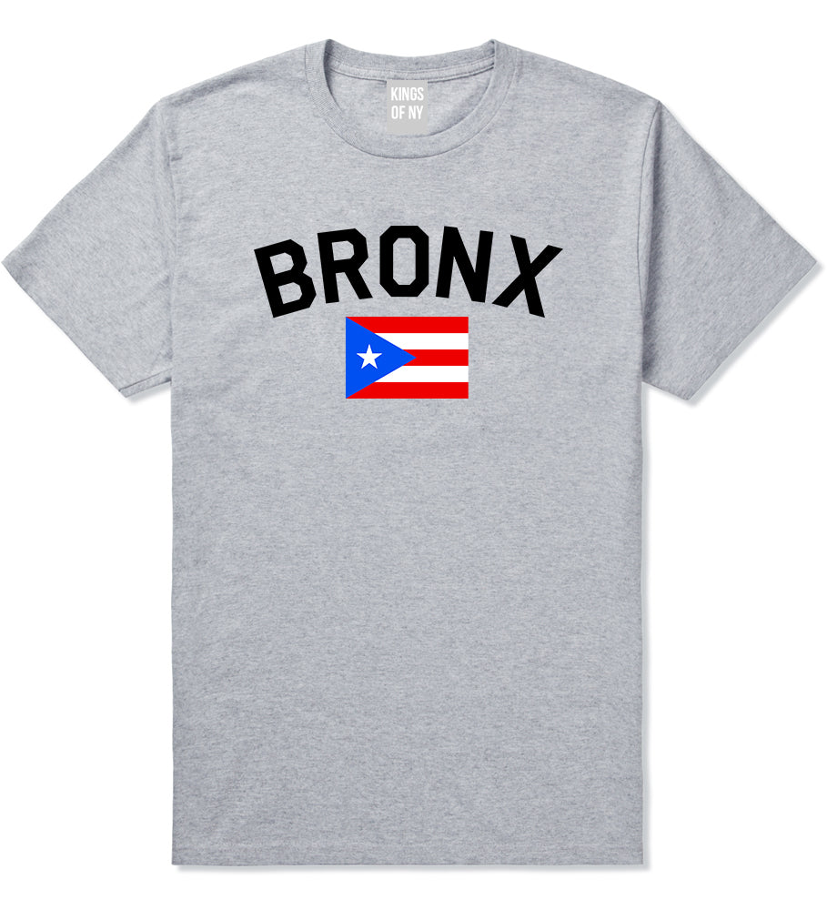 Bronx Puerto Rico Flag Mens T-Shirt Grey