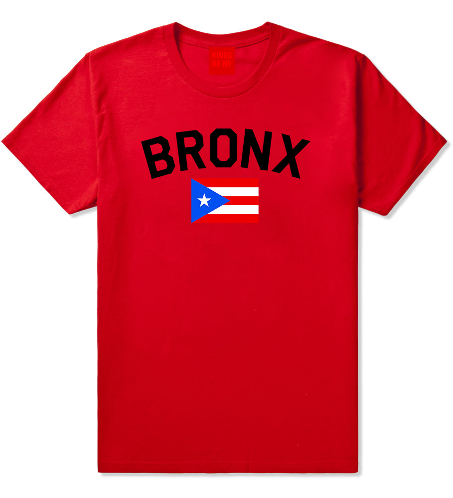 Bronx Puerto Rico Flag Mens T-Shirt Red