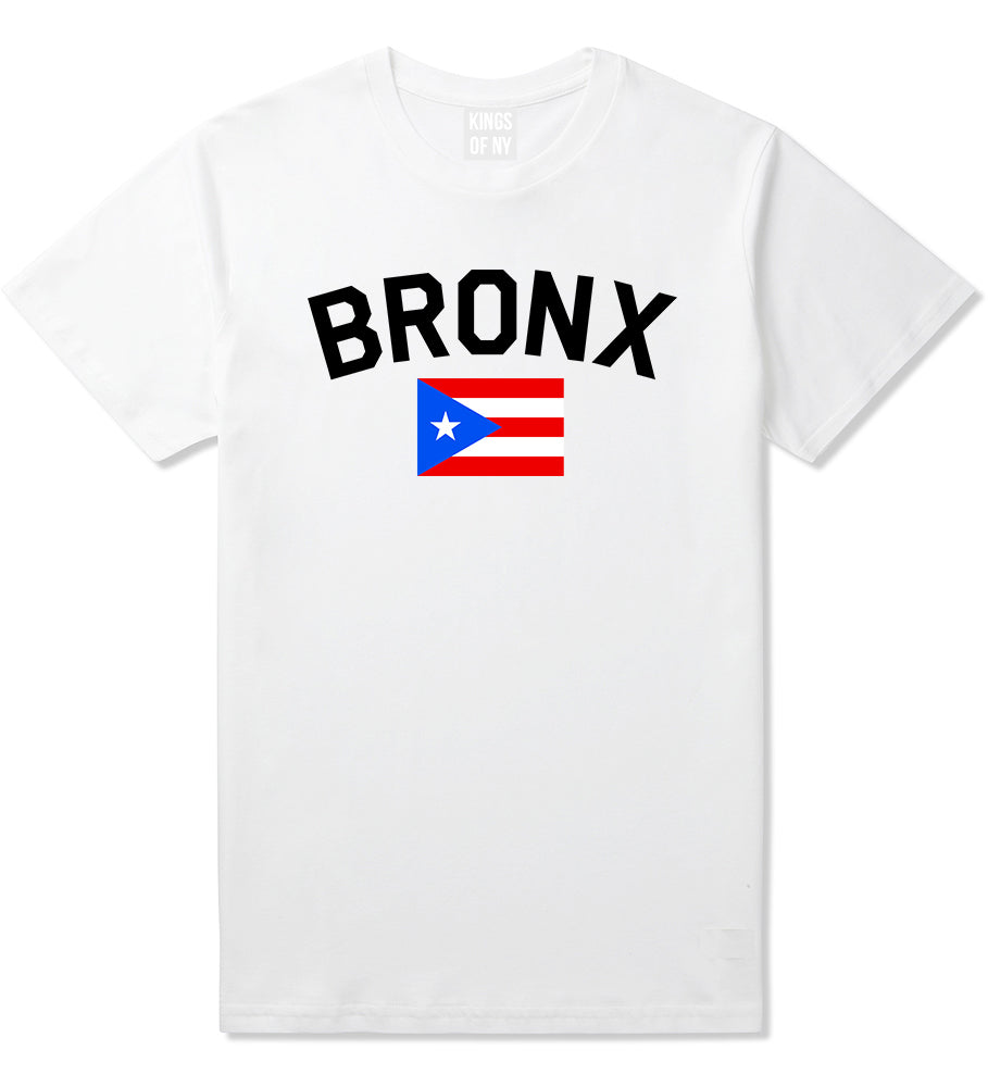 Bronx Puerto Rico Flag Mens T-Shirt White