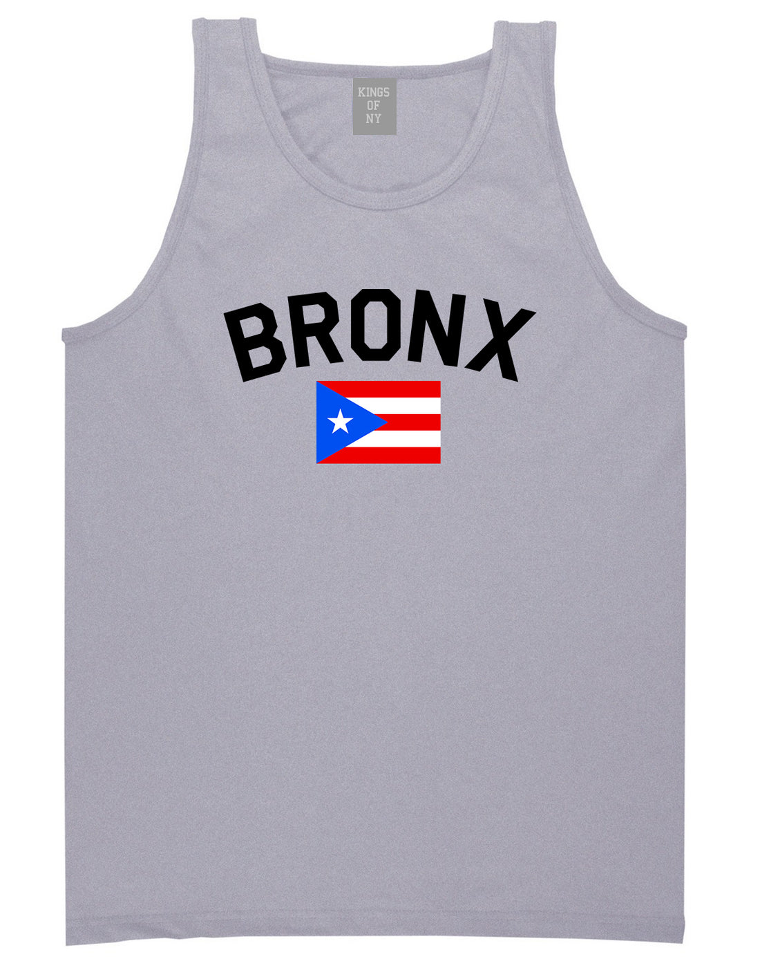 Bronx Puerto Rico Flag Mens Tank Top T-Shirt Grey
