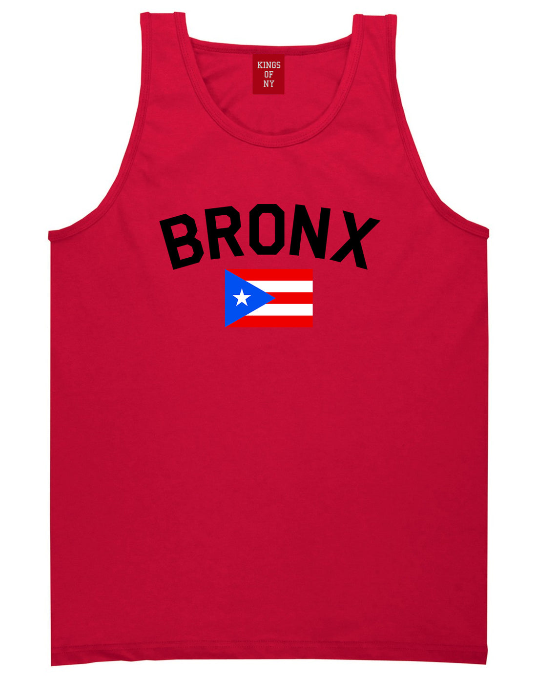 Bronx Puerto Rico Flag Mens Tank Top T-Shirt Red