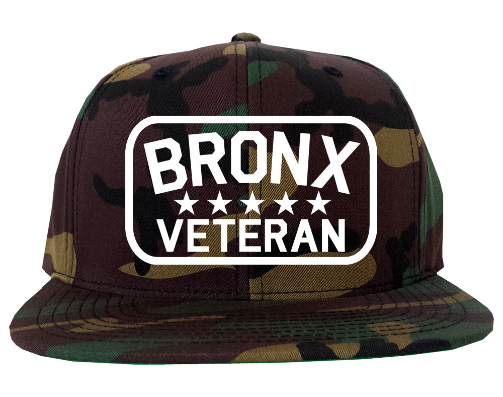 Bronx Veteran Mens Snapback Hat Green Camo