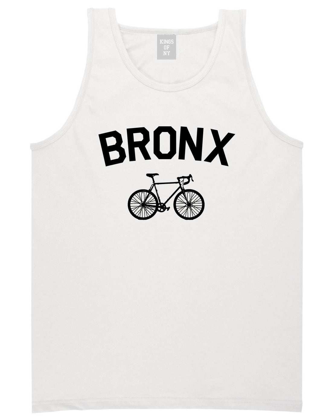 Bronx Vintage Bike Cycling Mens Tank Top T-Shirt White