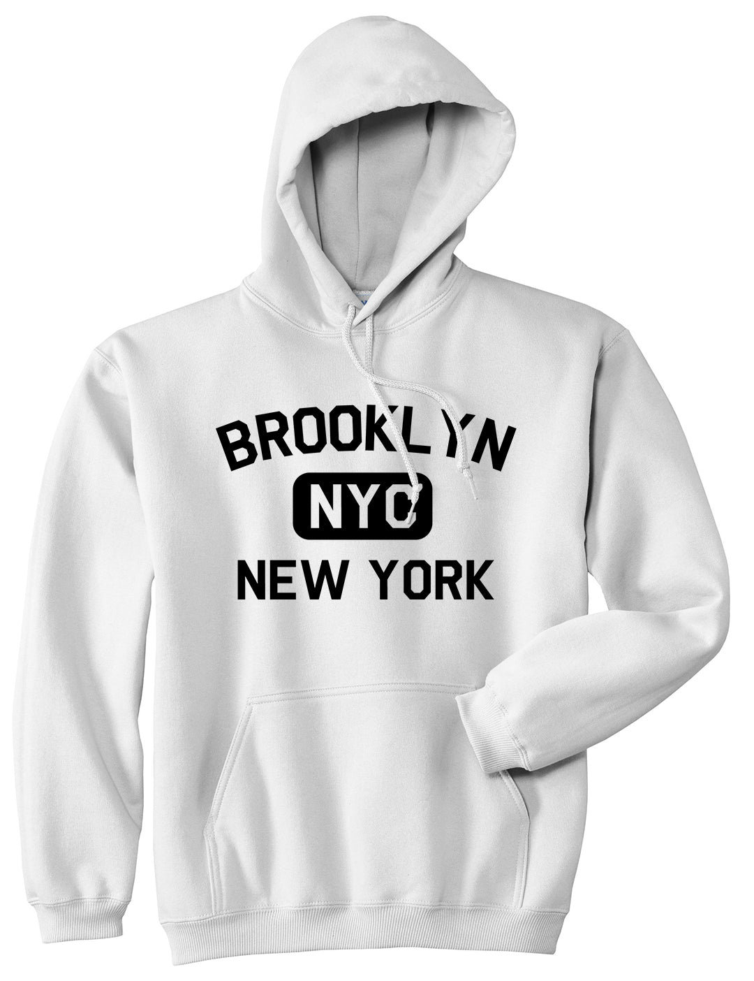 Brooklyn Gym NYC New York Mens Pullover Hoodie White