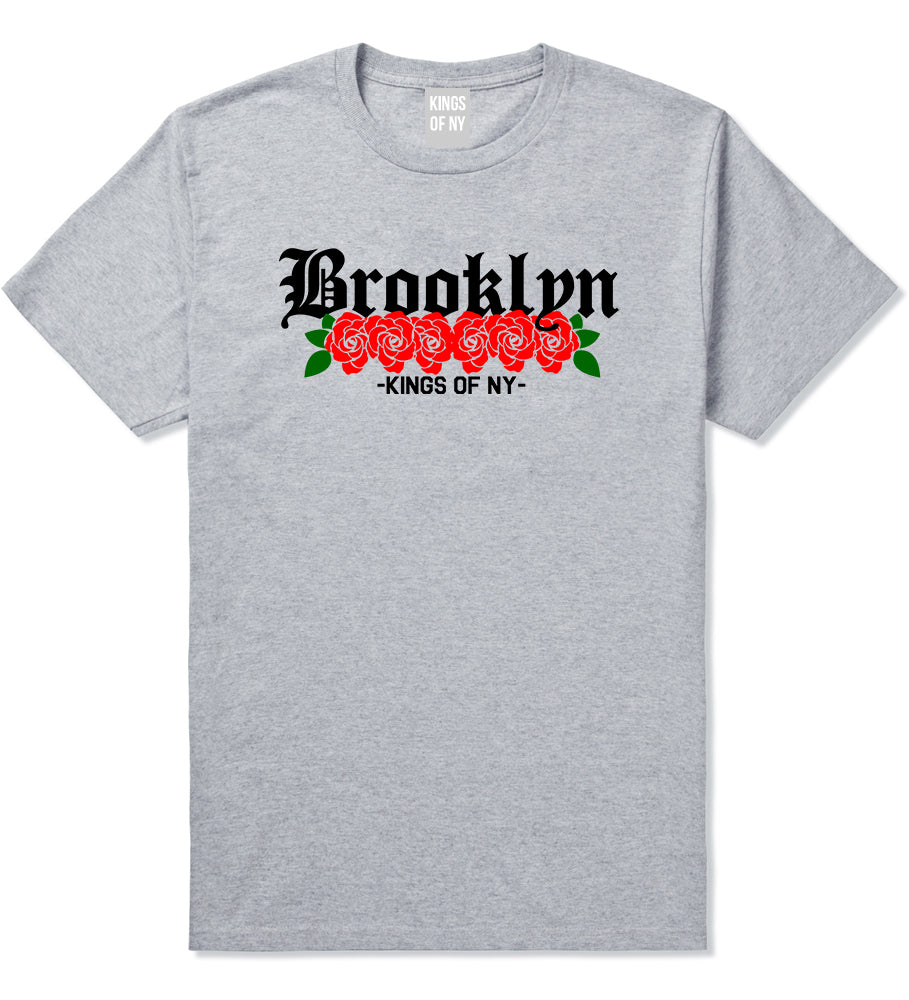Brooklyn Roses Kings Of NY Mens T-Shirt Grey