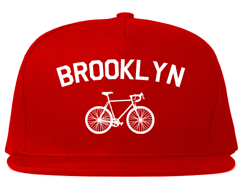 Brooklyn Vintage Bike Cycling Mens Snapback Hat Red