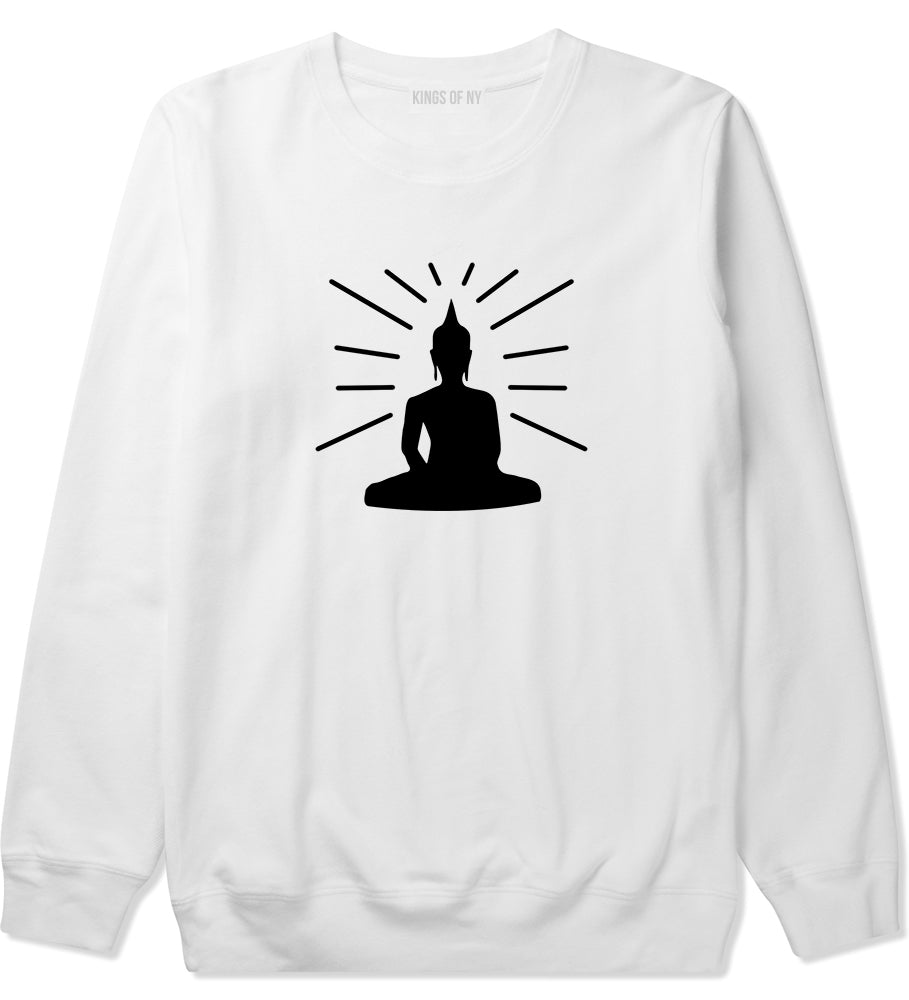 Buddha White Crewneck Sweatshirt by Kings Of NY