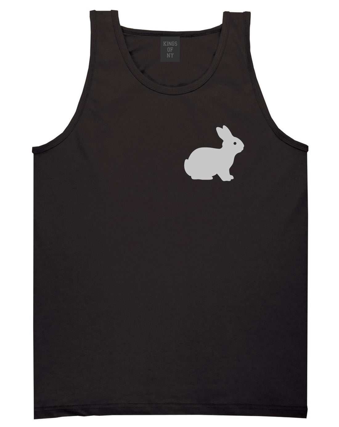 Bunny Rabbit Easter Chest Black Tank Top Shirt by Kings Of NY