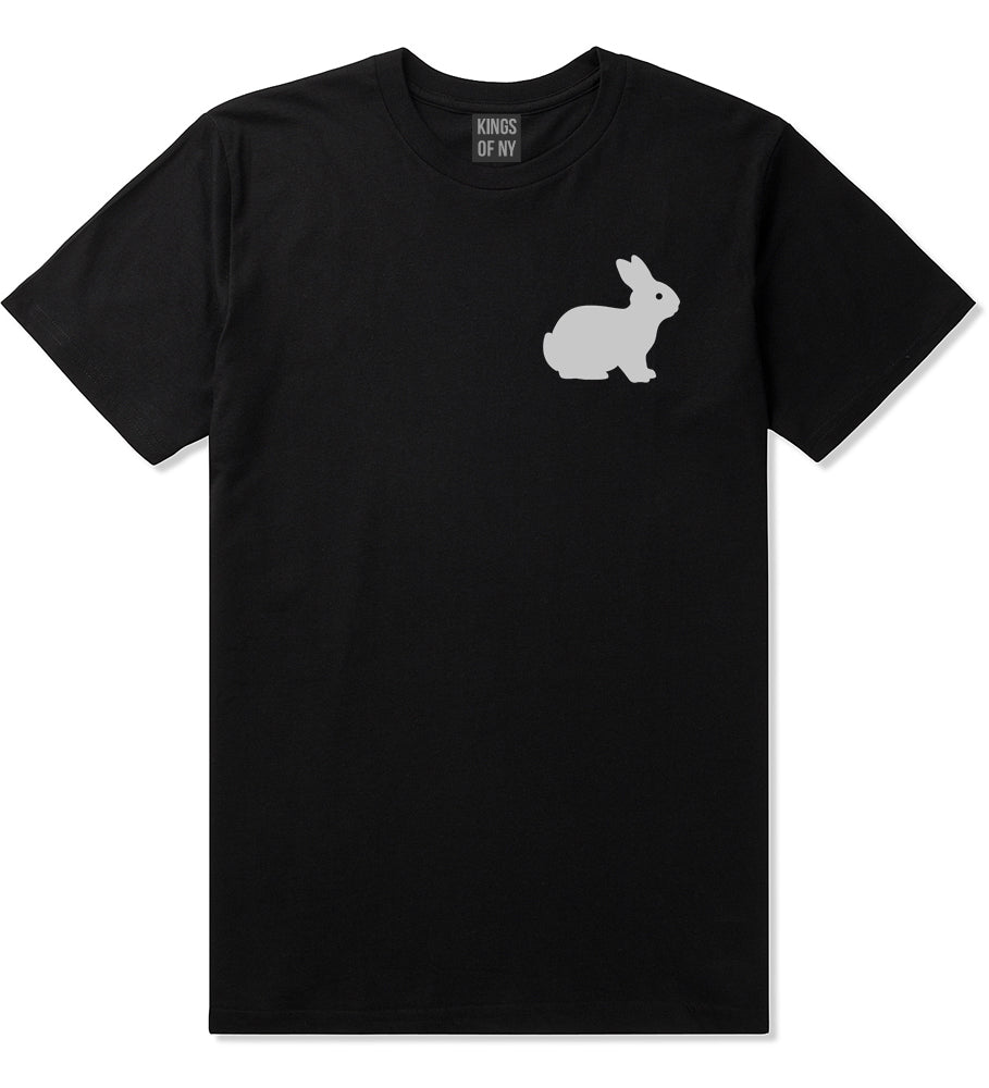 Bunny Rabbit Easter Chest Black T-Shirt by Kings Of NY