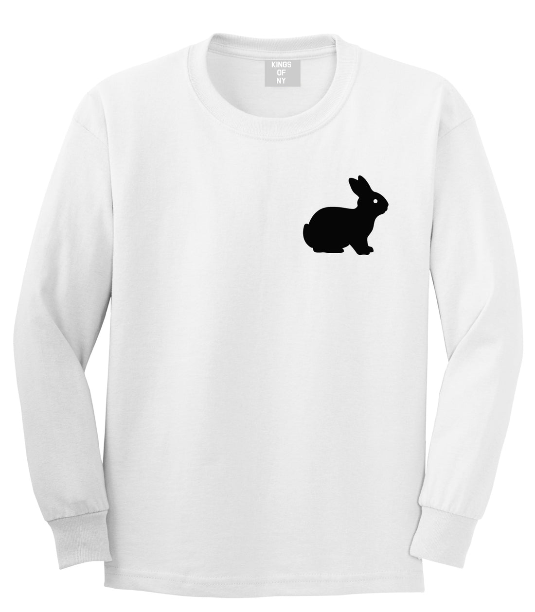 Bunny Rabbit Easter Chest White Long Sleeve T-Shirt by Kings Of NY