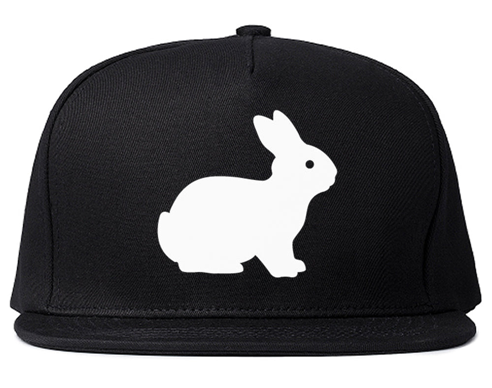 Bunny Rabbit Easter Chest Snapback Hat Black