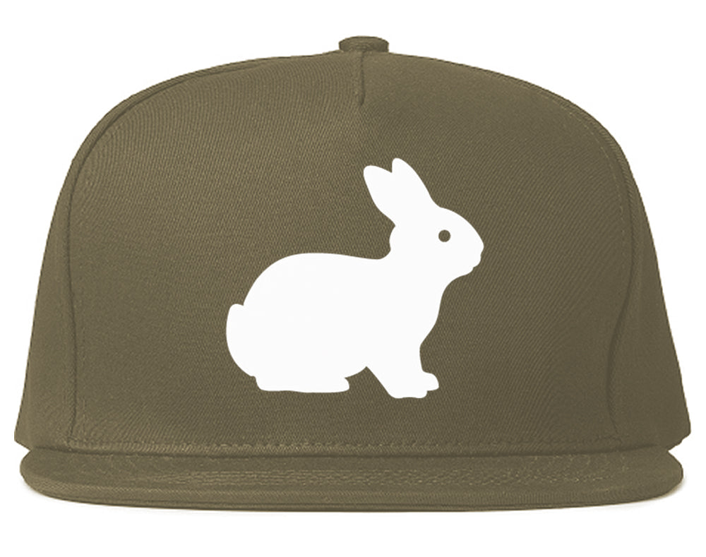 Bunny Rabbit Easter Chest Snapback Hat Grey