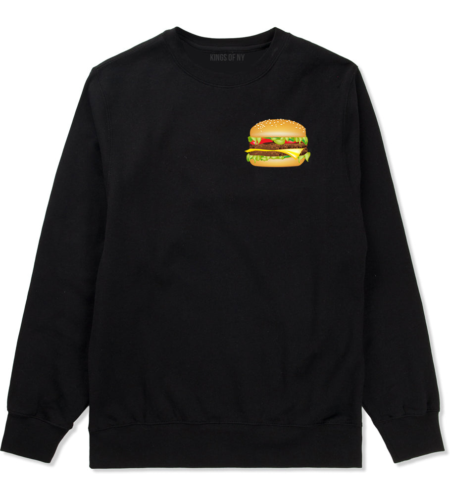Burger Chest Black Crewneck Sweatshirt by Kings Of NY