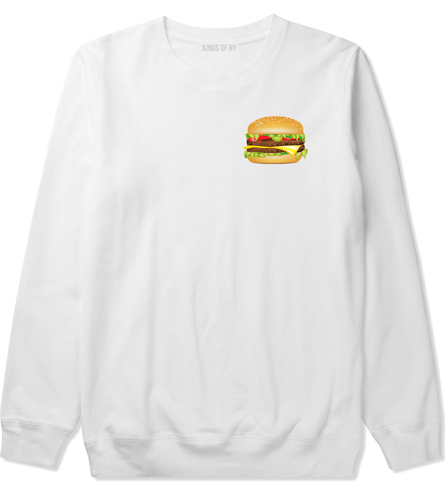 Burger Chest White Crewneck Sweatshirt by Kings Of NY
