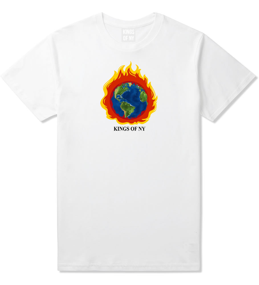 Burning Earth Mens T-Shirt White