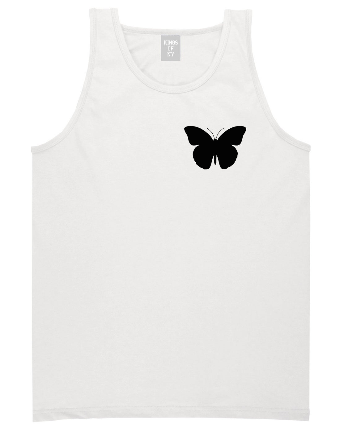 Butterfly Chest White Tank Top Shirt by Kings Of NY