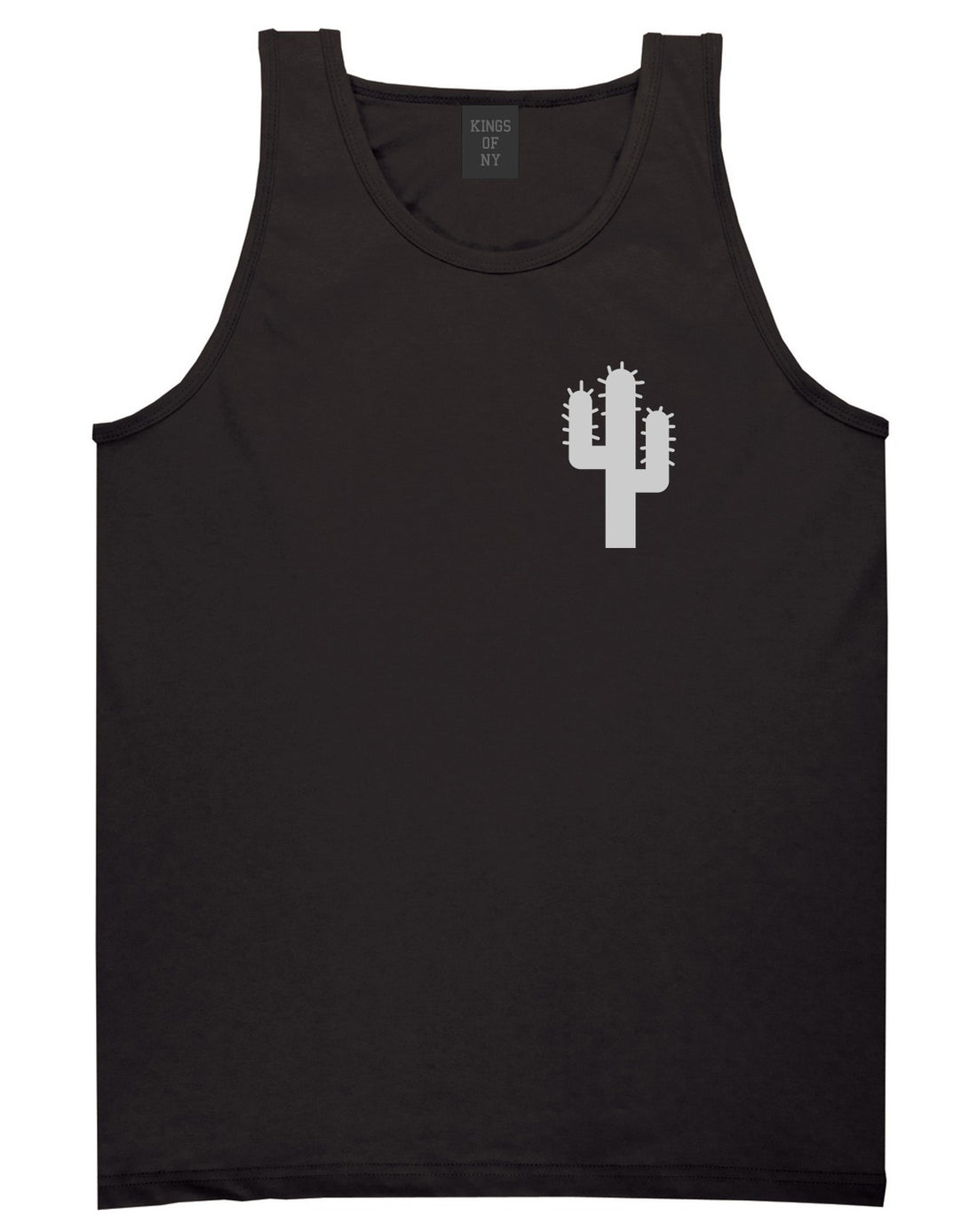 Cactus Logo Chest Black Tank Top Shirt by Kings Of NY
