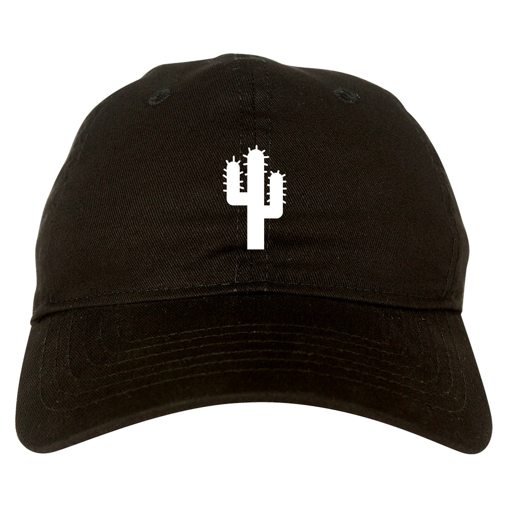 Cactus Logo Chest Dad Hat Baseball Cap Black