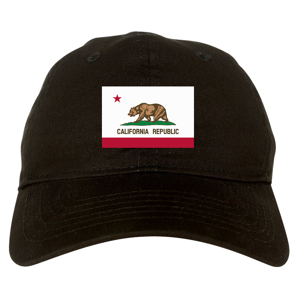 California State Flag CA Chest Mens Dad Hat Black