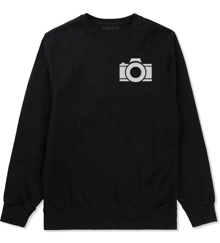 Camera Photographer Chest Black Crewneck Sweatshirt by Kings Of NY
