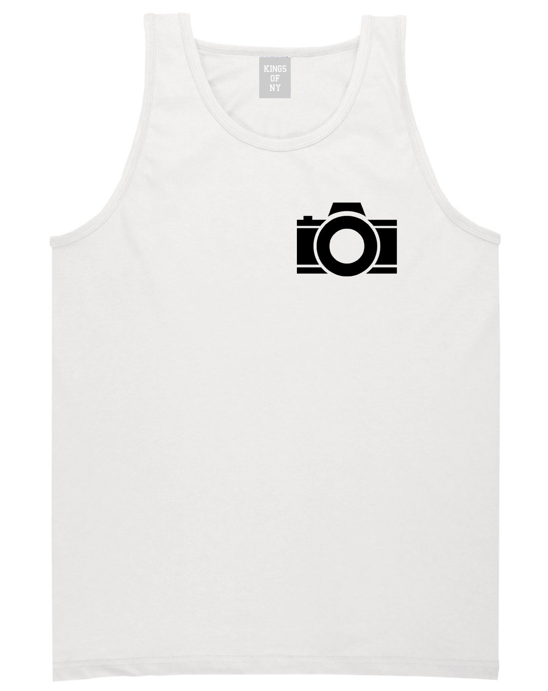 Camera Photographer Chest White Tank Top Shirt by Kings Of NY