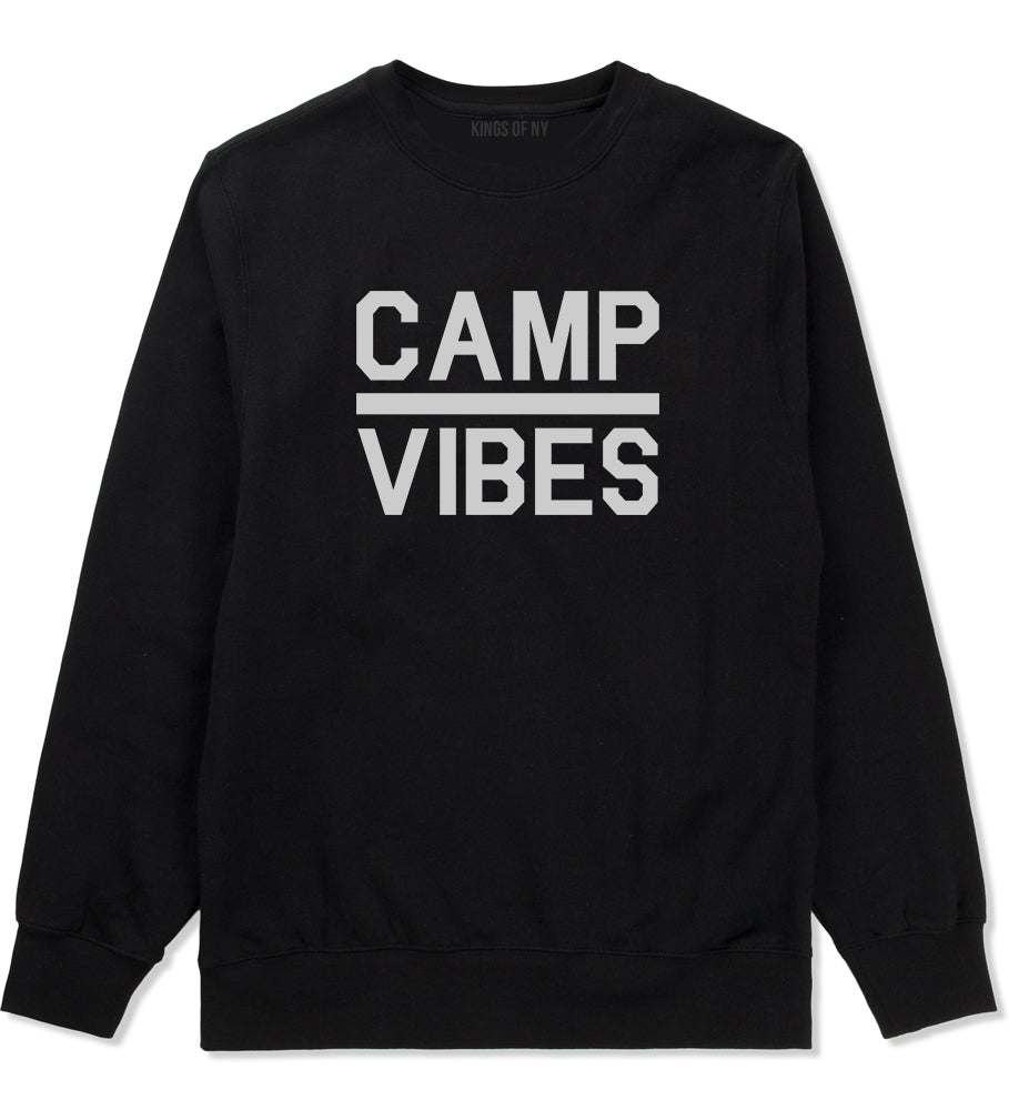 Camp Vibes Black Crewneck Sweatshirt by Kings Of NY