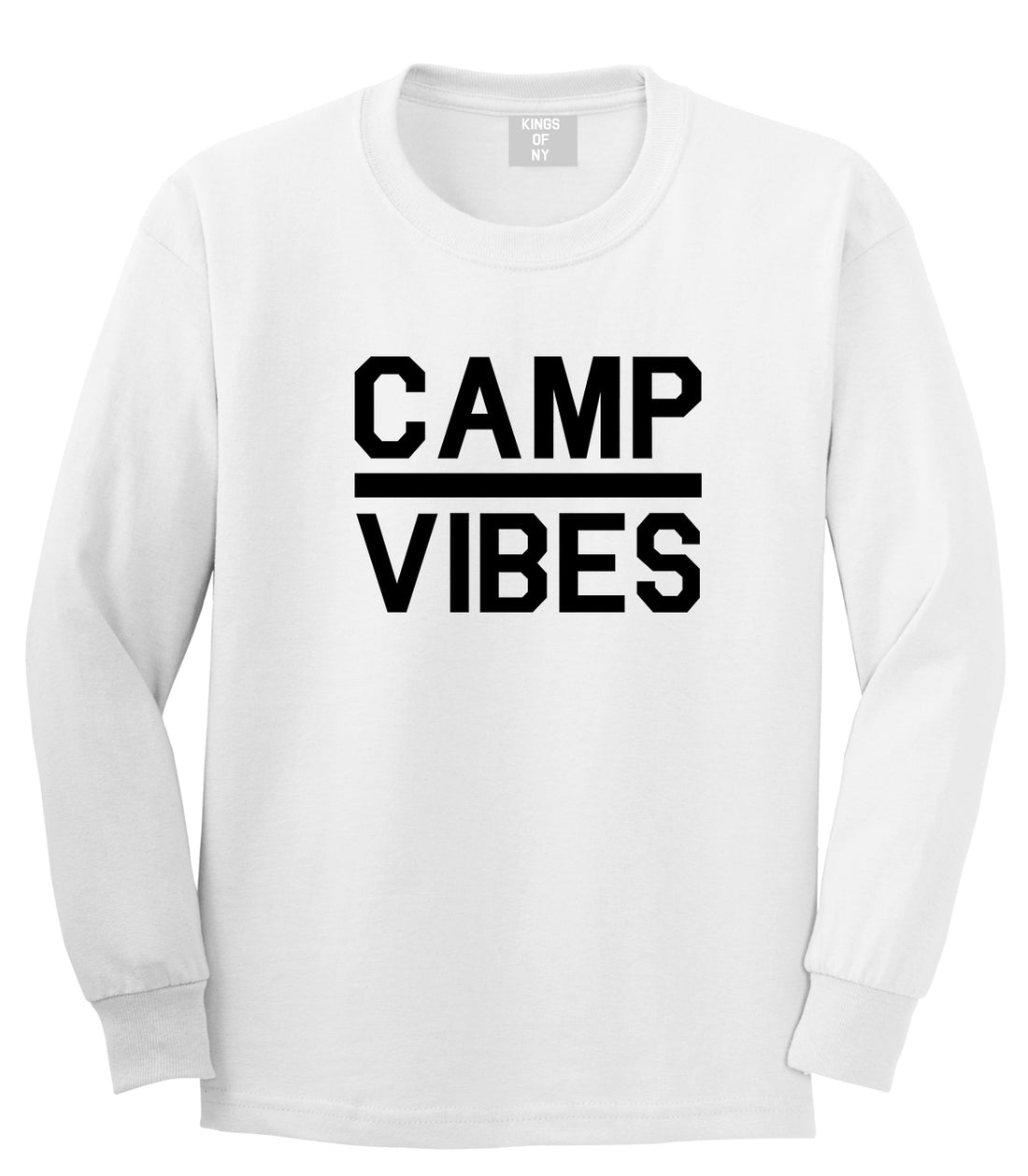 Camp Vibes White Long Sleeve T-Shirt by Kings Of NY