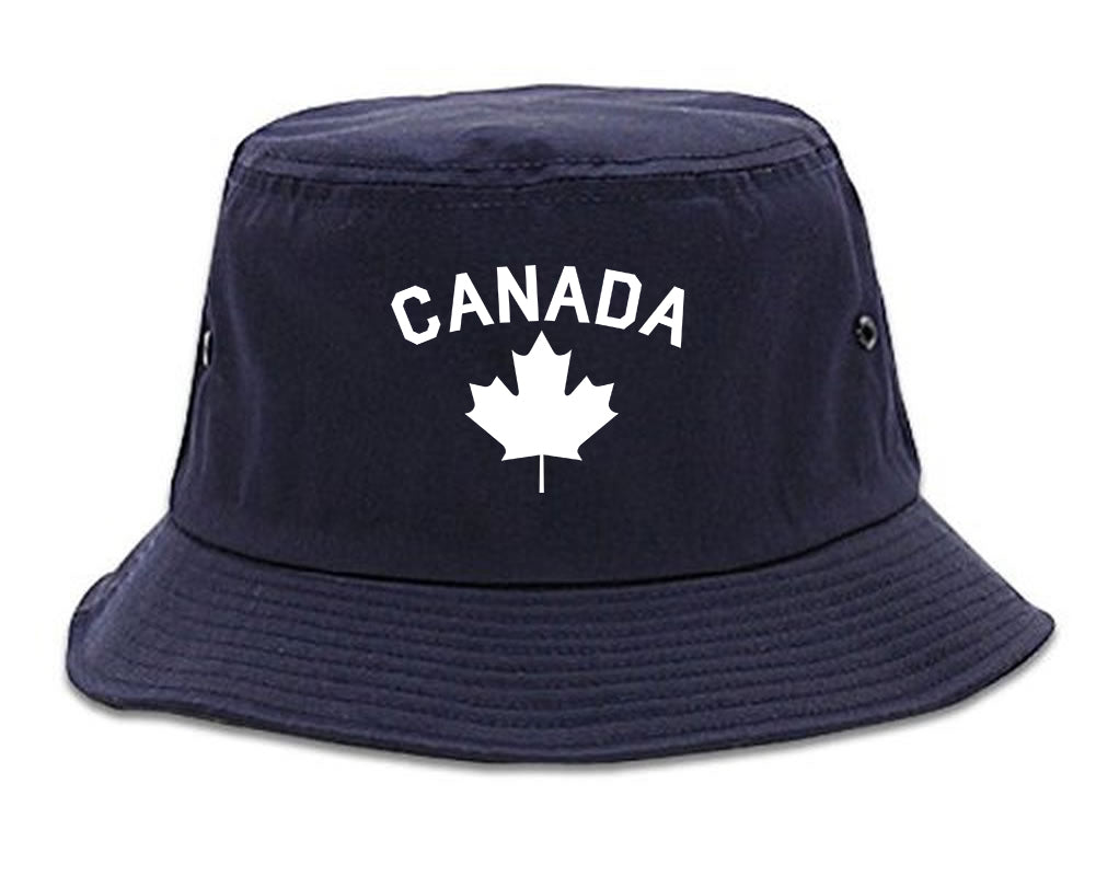 Canada Maple Leaf Red Mens Snapback Hat Navy Blue