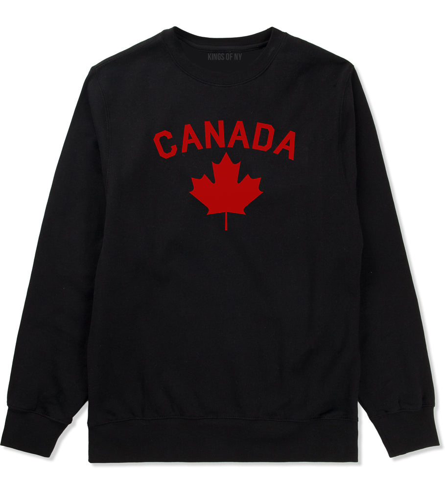 Canada Maple Leaf Red Mens Crewneck Sweatshirt Black