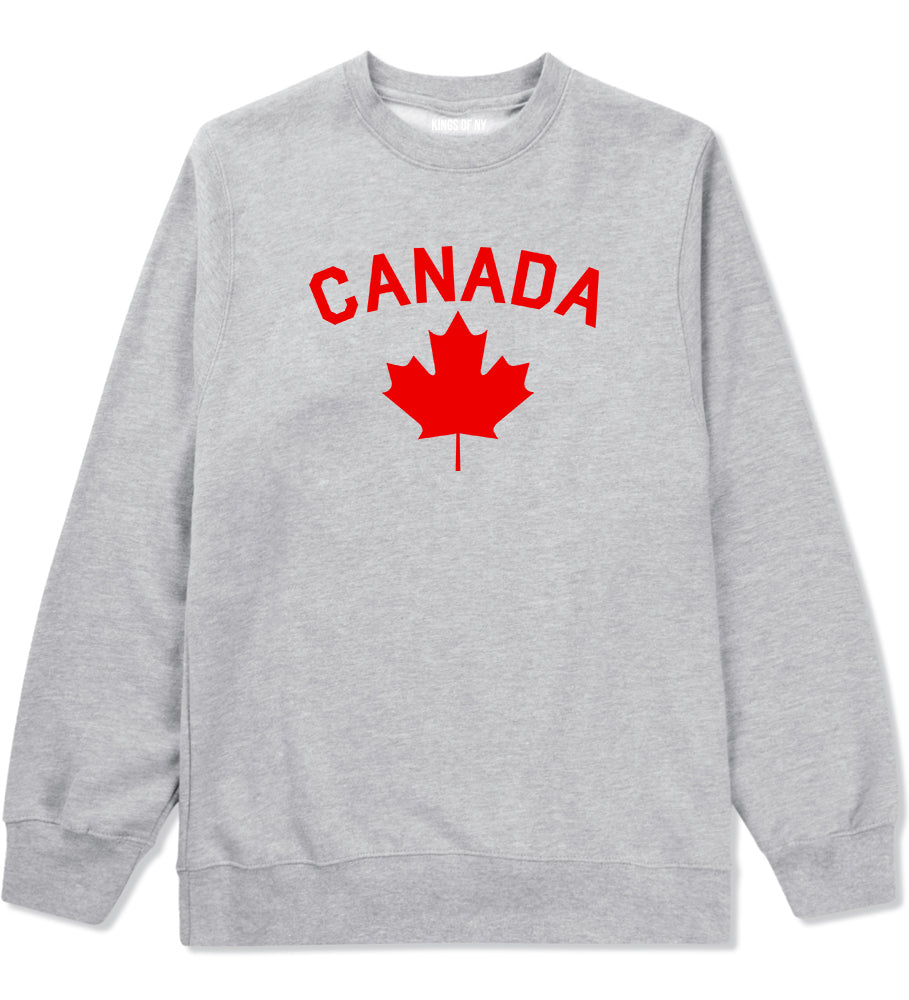 Canada Maple Leaf Red Mens Crewneck Sweatshirt Grey
