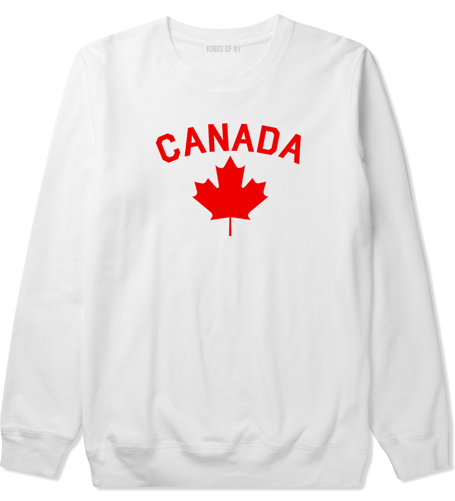 Canada Maple Leaf Red Mens Crewneck Sweatshirt White