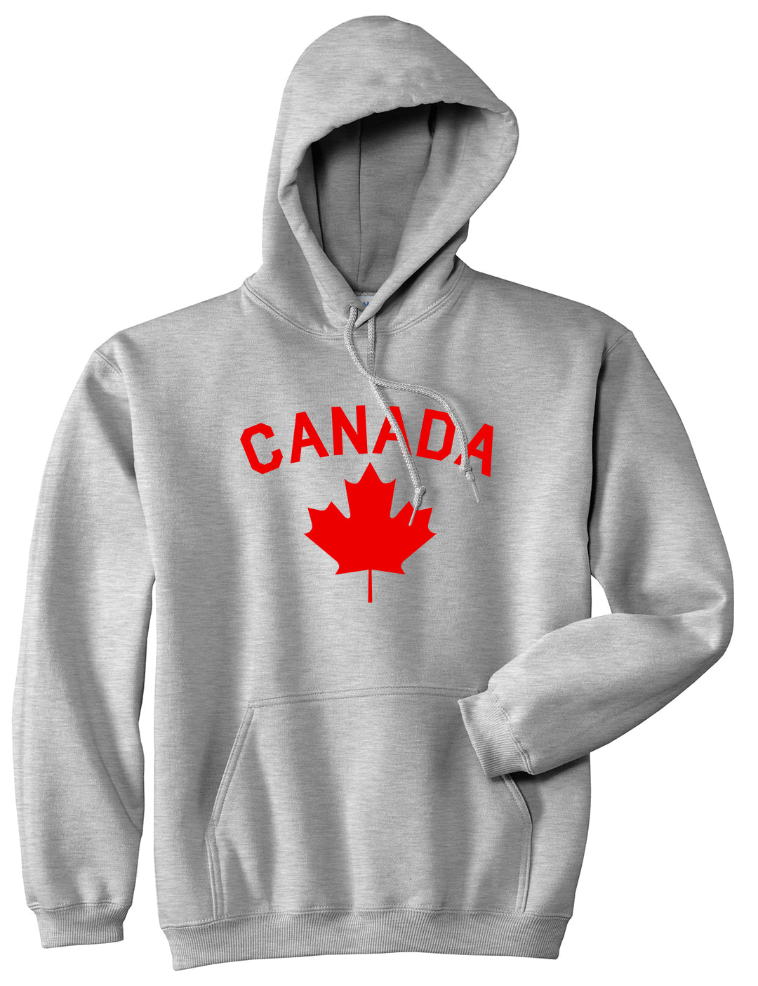 Canada Maple Leaf Red Mens Pullover Hoodie Grey