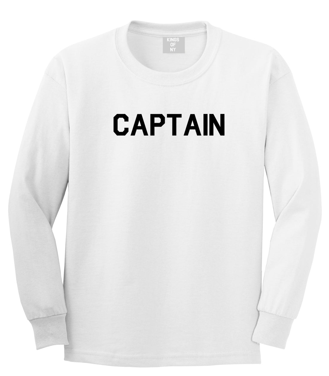 Captain White Long Sleeve T-Shirt by Kings Of NY