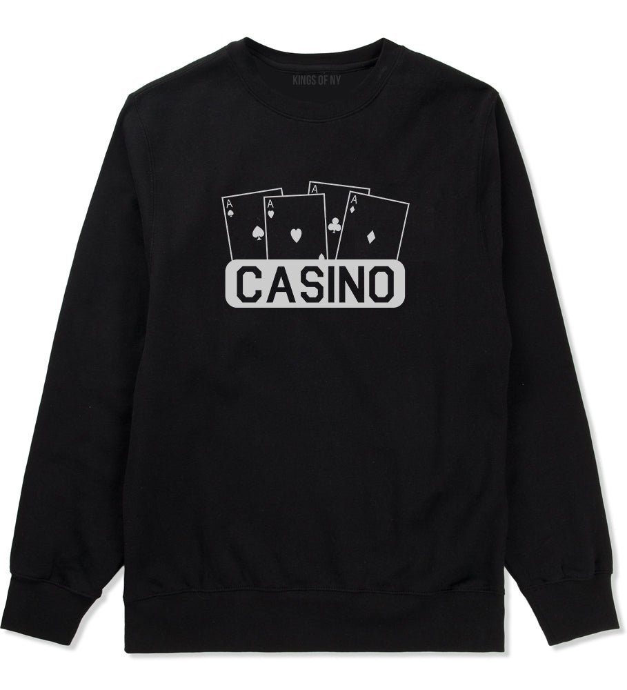 Casino Ace Cards Black Crewneck Sweatshirt by Kings Of NY
