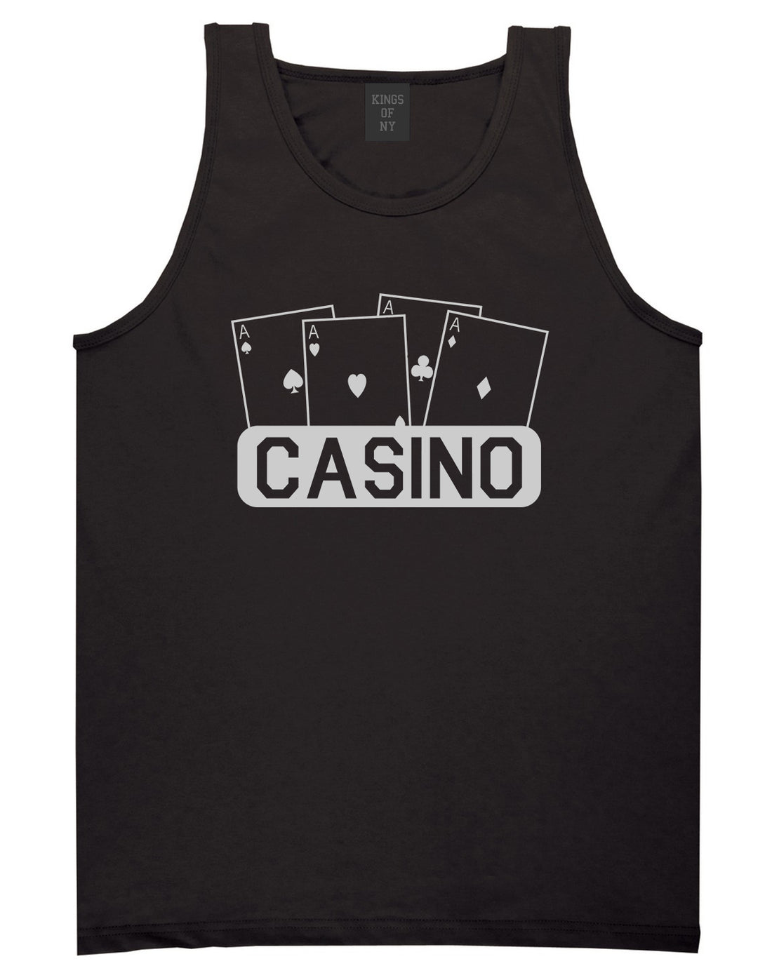 Casino Ace Cards Black Tank Top Shirt by Kings Of NY
