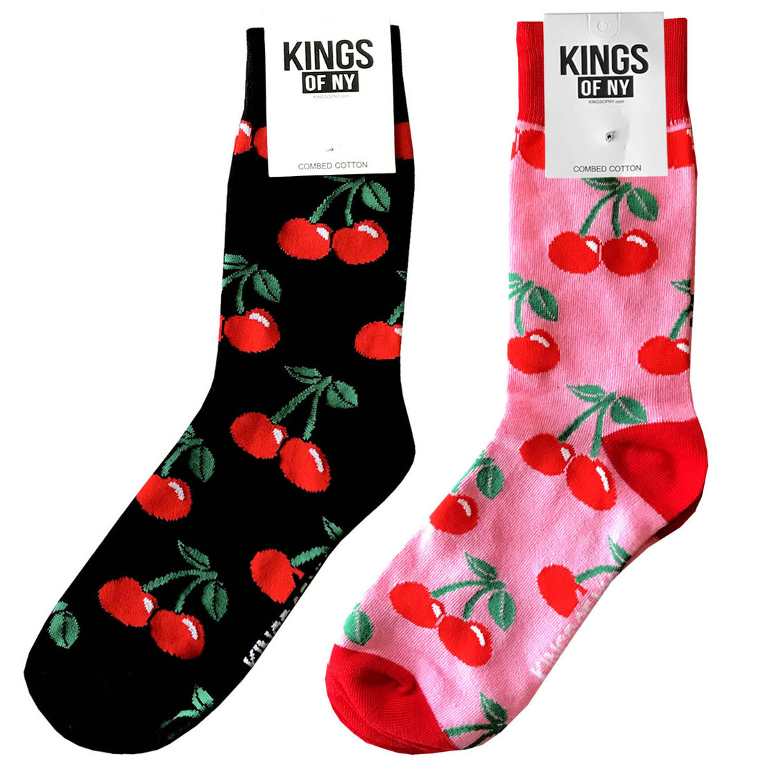 Cherry Fruit Mens Crew Socks 2 Pack Set