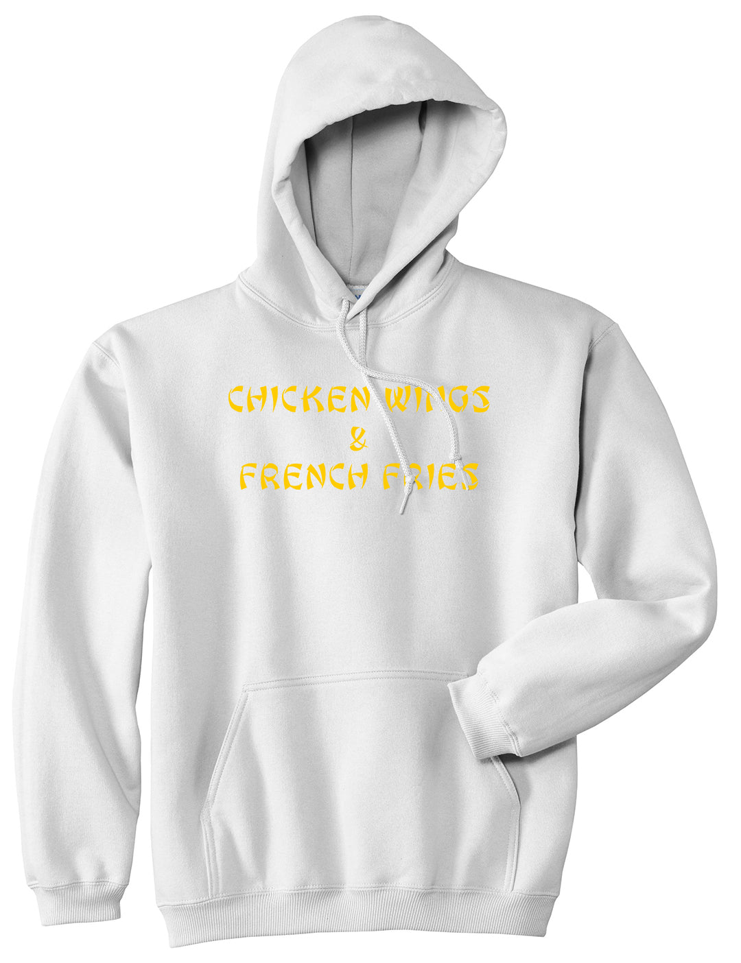 Chicken Wings And French Fries Pullover Hoodie in White