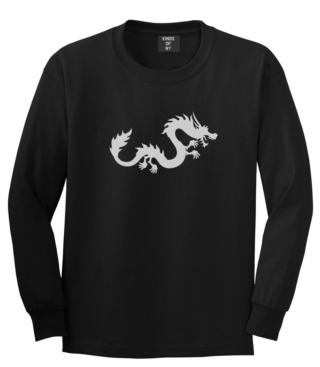 Chinese Dragon Black Long Sleeve T-Shirt by Kings Of NY
