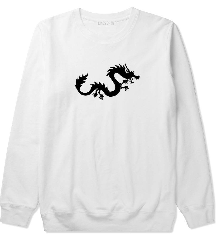 Chinese Dragon White Crewneck Sweatshirt by Kings Of NY
