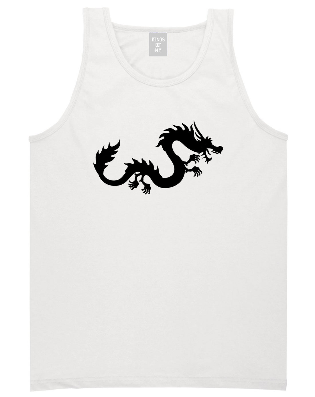 Chinese Dragon White Tank Top Shirt by Kings Of NY