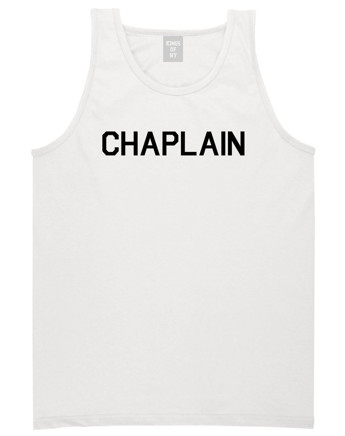 Christian Chaplain White Tank Top Shirt by Kings Of NY