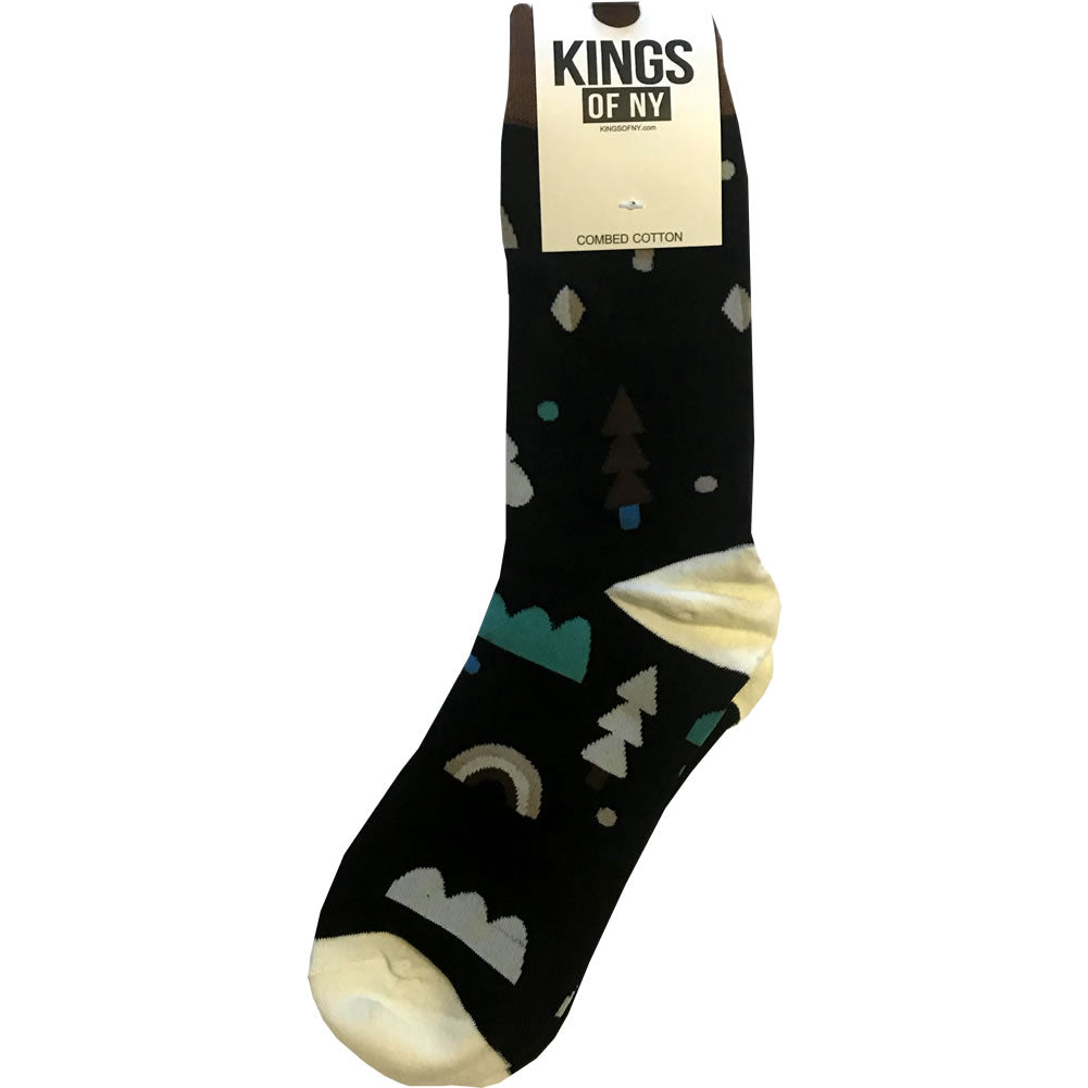 Christmas Tree And Clouds Holiday Mens Cotton Socks