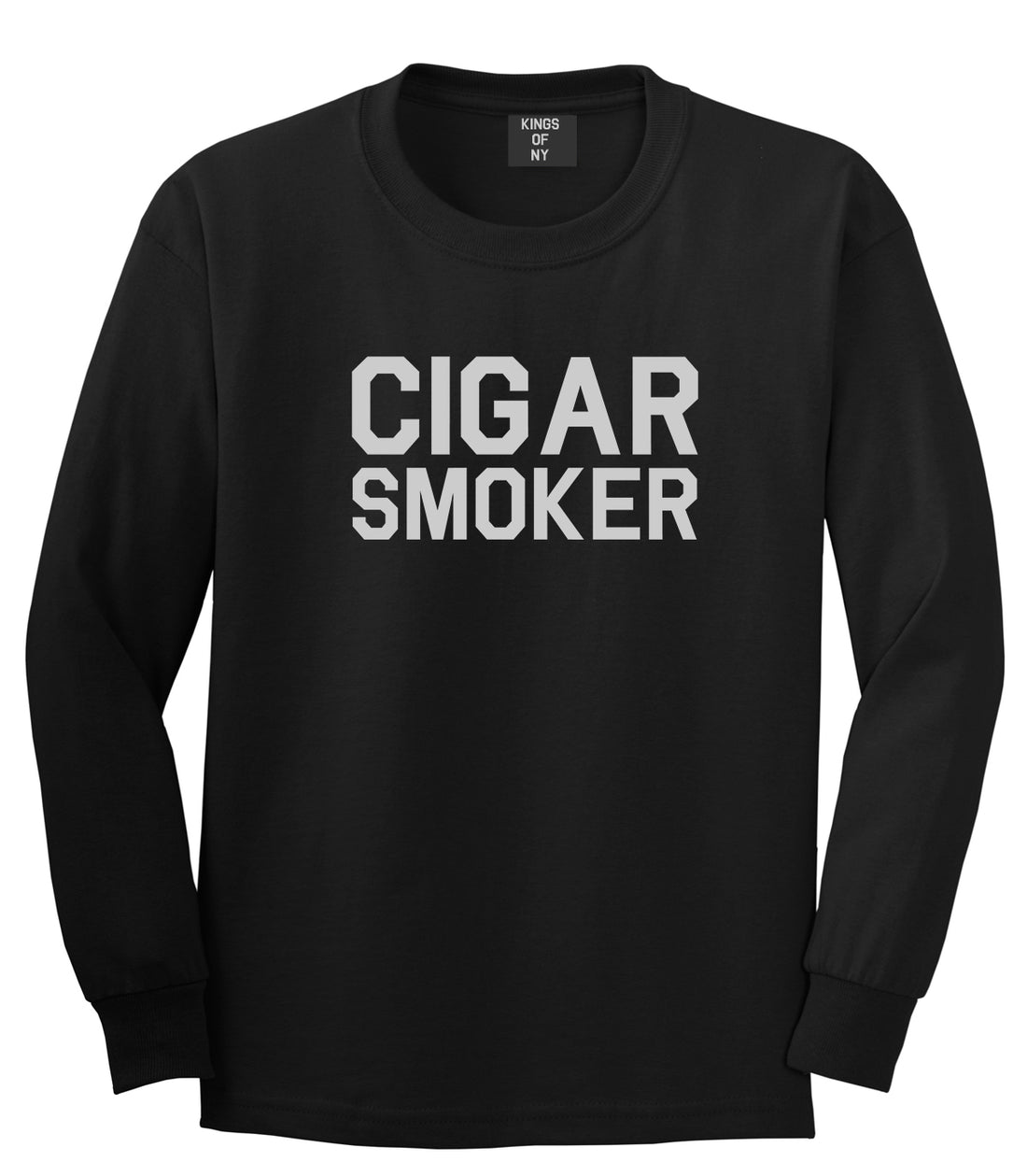 Cigar Smoker Black Long Sleeve T-Shirt by Kings Of NY