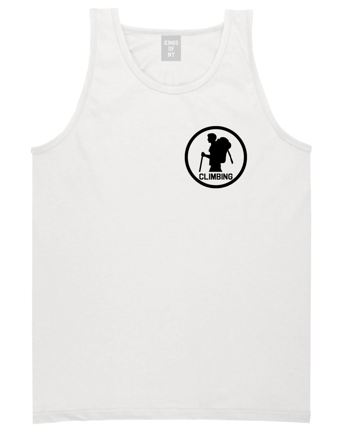 Climbing Hiker Chest White Tank Top Shirt by Kings Of NY