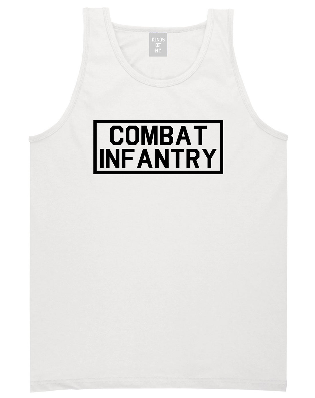 Combat Infantry White Tank Top Shirt by Kings Of NY