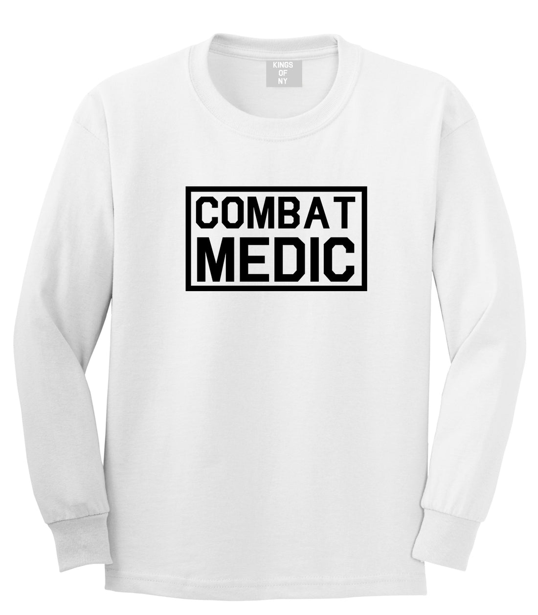 Combat Medic White Long Sleeve T-Shirt by Kings Of NY