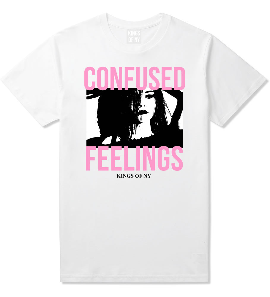 Confused Feelings Mens T-Shirt White By Kings Of NY