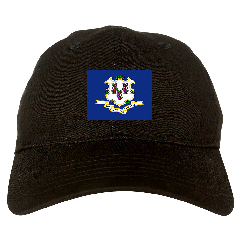 Connecticut State Flag CT Chest Mens Dad Hat Black