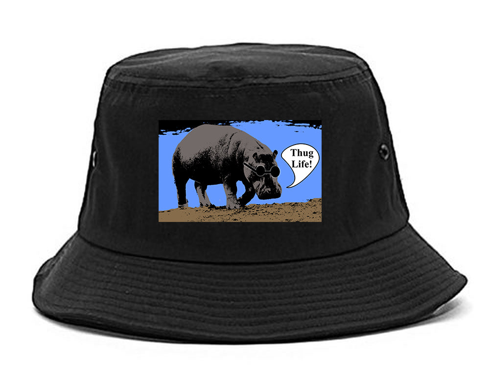 Cool Hippo Thug Life Funny Mens Snapback Hat Black