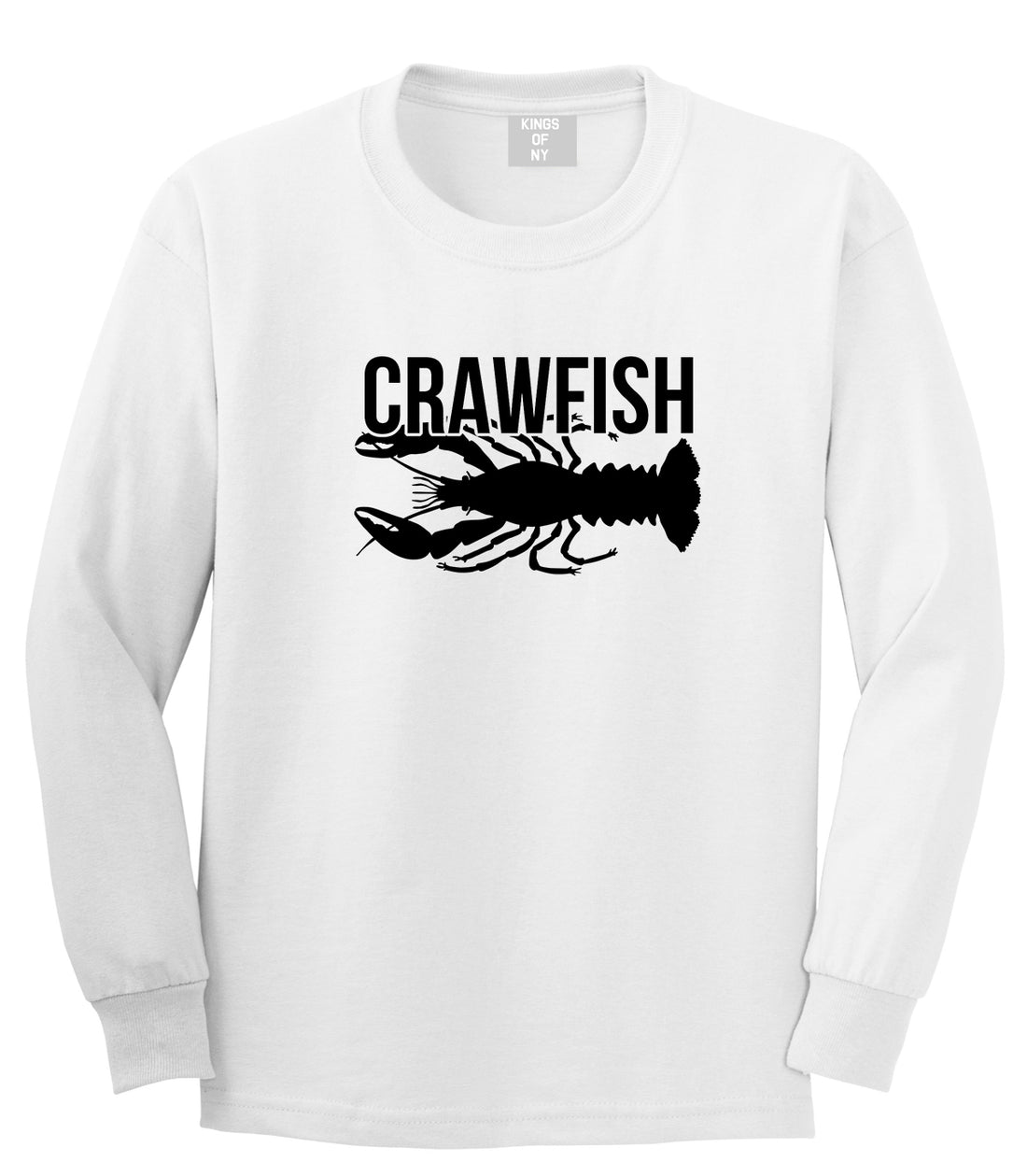 Crawfish White Long Sleeve T-Shirt by Kings Of NY